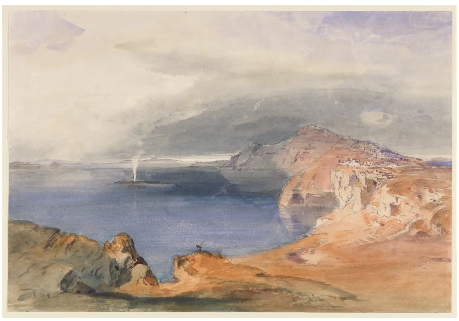 Weiße Häuser über der Caldera von Santorini