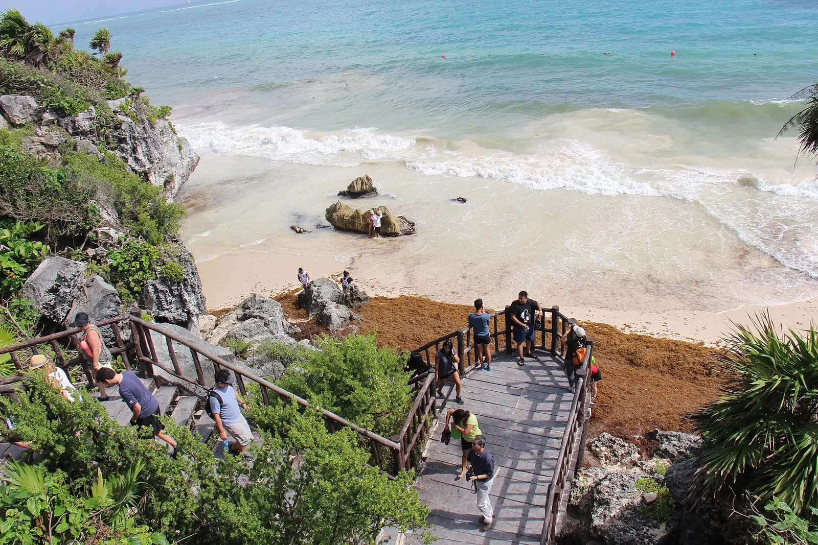 Maya-Ruine über dem Strand von Tulum